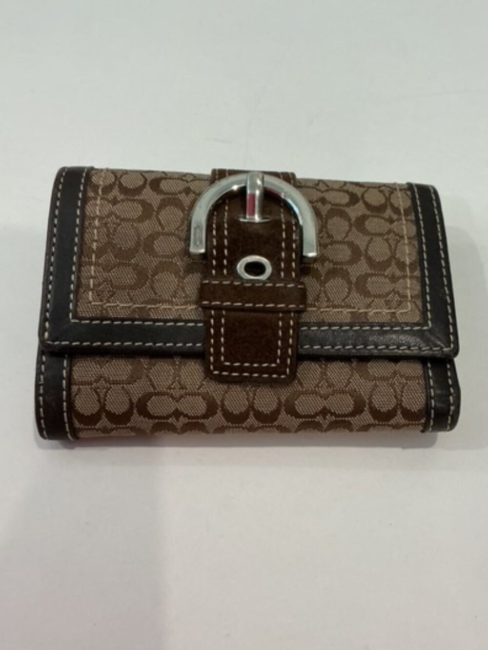 Vintage Coach Soho Signature Canvas Trifold Wallet